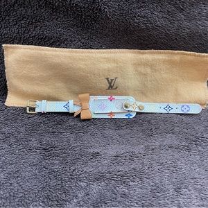 EUC Louis Vuitton White Monogram Multicolor Murakami bracelet